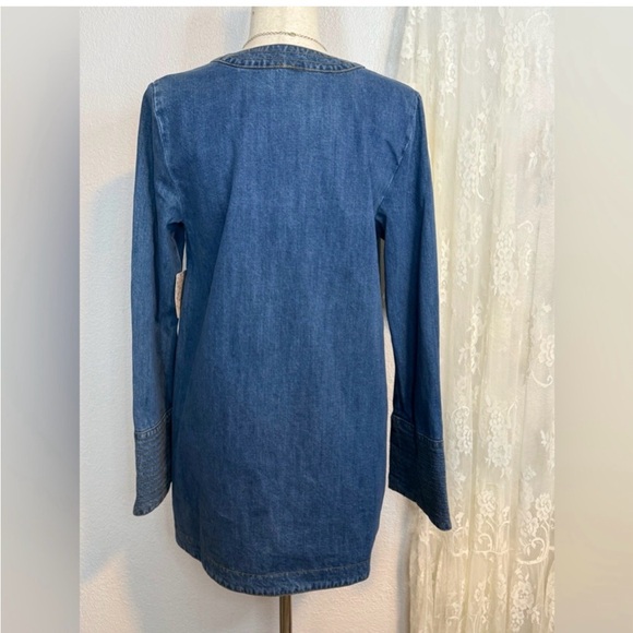 NWT Free People Dreaming Of Denim Tunic Shirt/Dress Size Large Blue Retail $128 - Picture 12 of 13